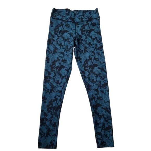 Yummie Heather Thomson Hannah blue black print full length leggings size M - Picture 1 of 9